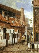 Jacobus Vrel Street Scene with Two Figures Walking Away oil painting picture wholesale
